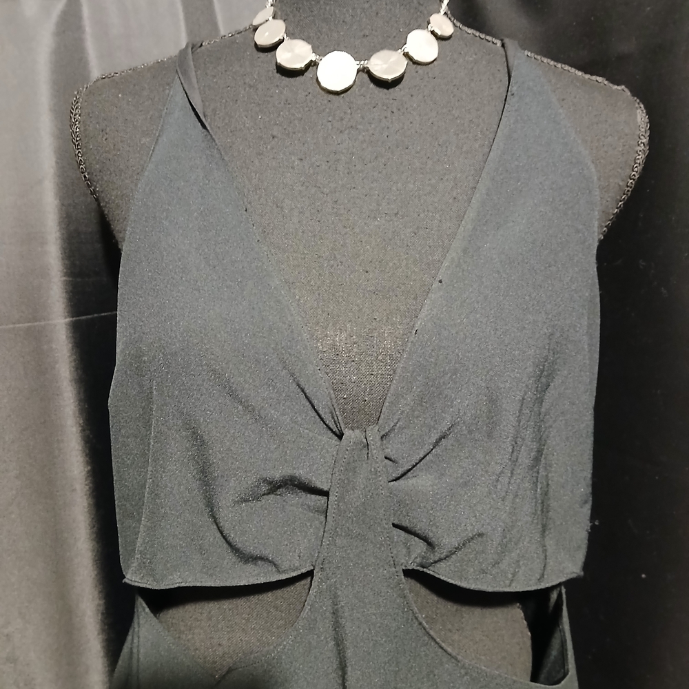Abercrombie & Fitch Black Cutout Dress Women's Size Large Sleeveless Goth - Picture 5 of 10